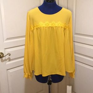 A New Day Citrine Yellow Long Sleeved Top Sz Med.